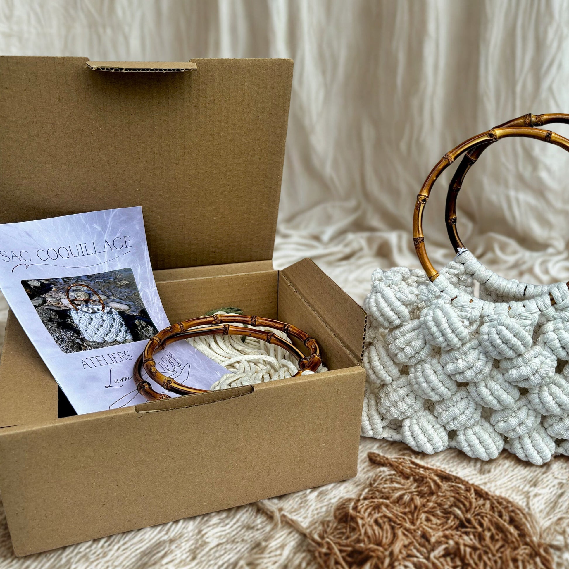 Kit DIY Sac coquillage Macramé Blanc