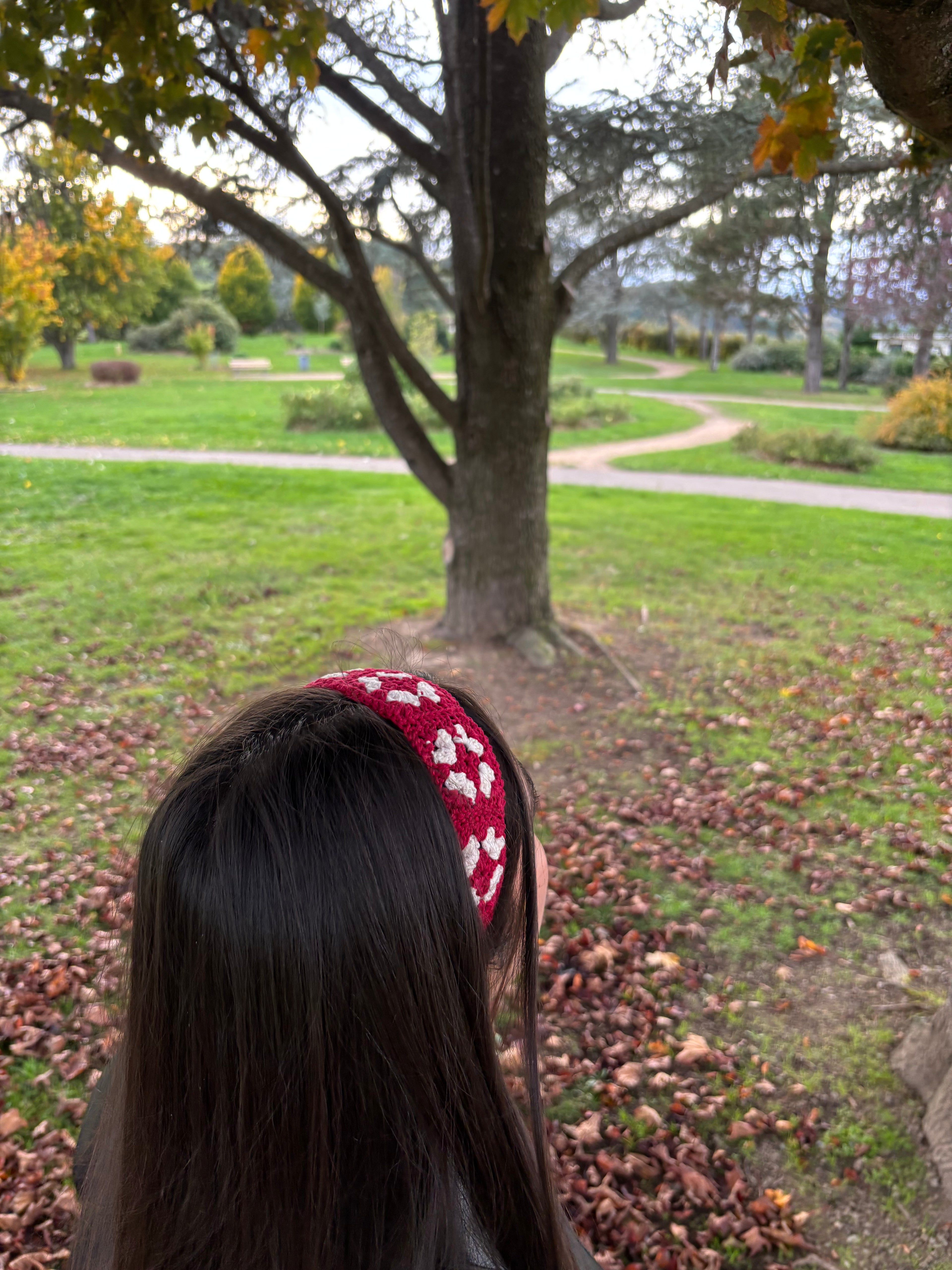Kit DIY - Bandeau crochet Bordeaux et Blanc