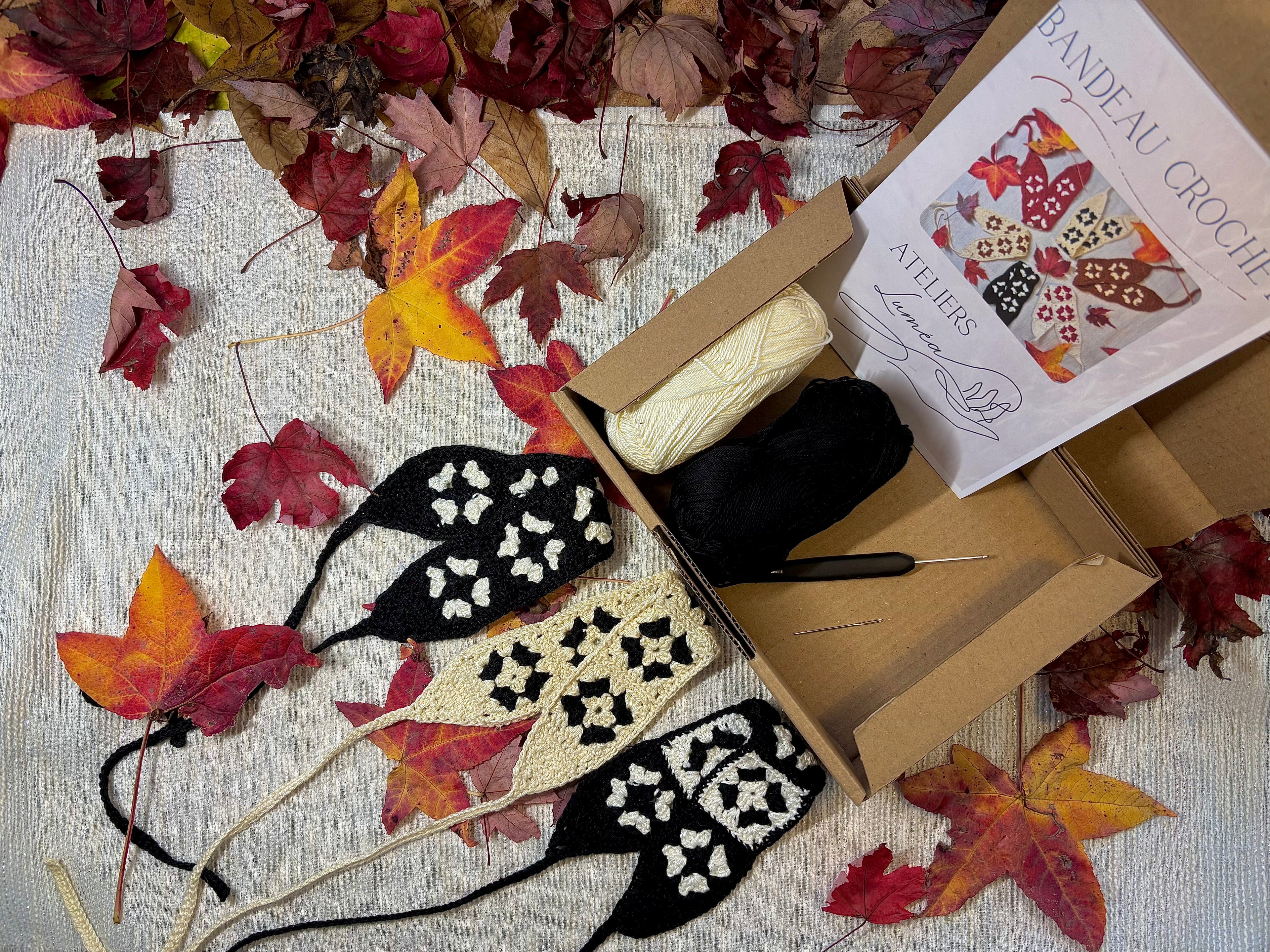 Kit DIY - Bandeau crochet Noir et Blanc